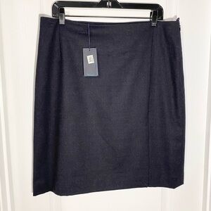 NWT Faconnable France Wool Pencil Skirt Navy Size 14